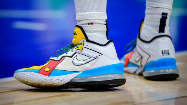 Minnesota Timberwolves guard Malik Beasley wears the Nike LeBron 18 Low